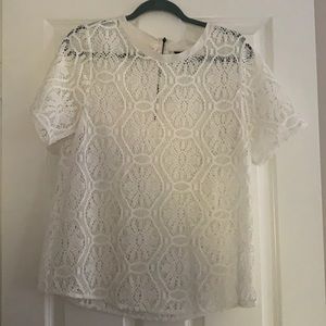 Banana republic lace short sleeve top